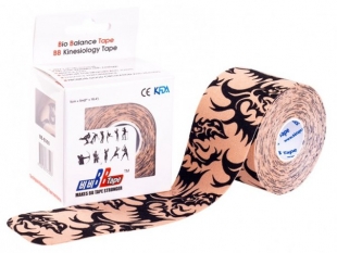 Кинезио тейпы BBTape 5см*5м (Тату дракон) (Черный черепа)